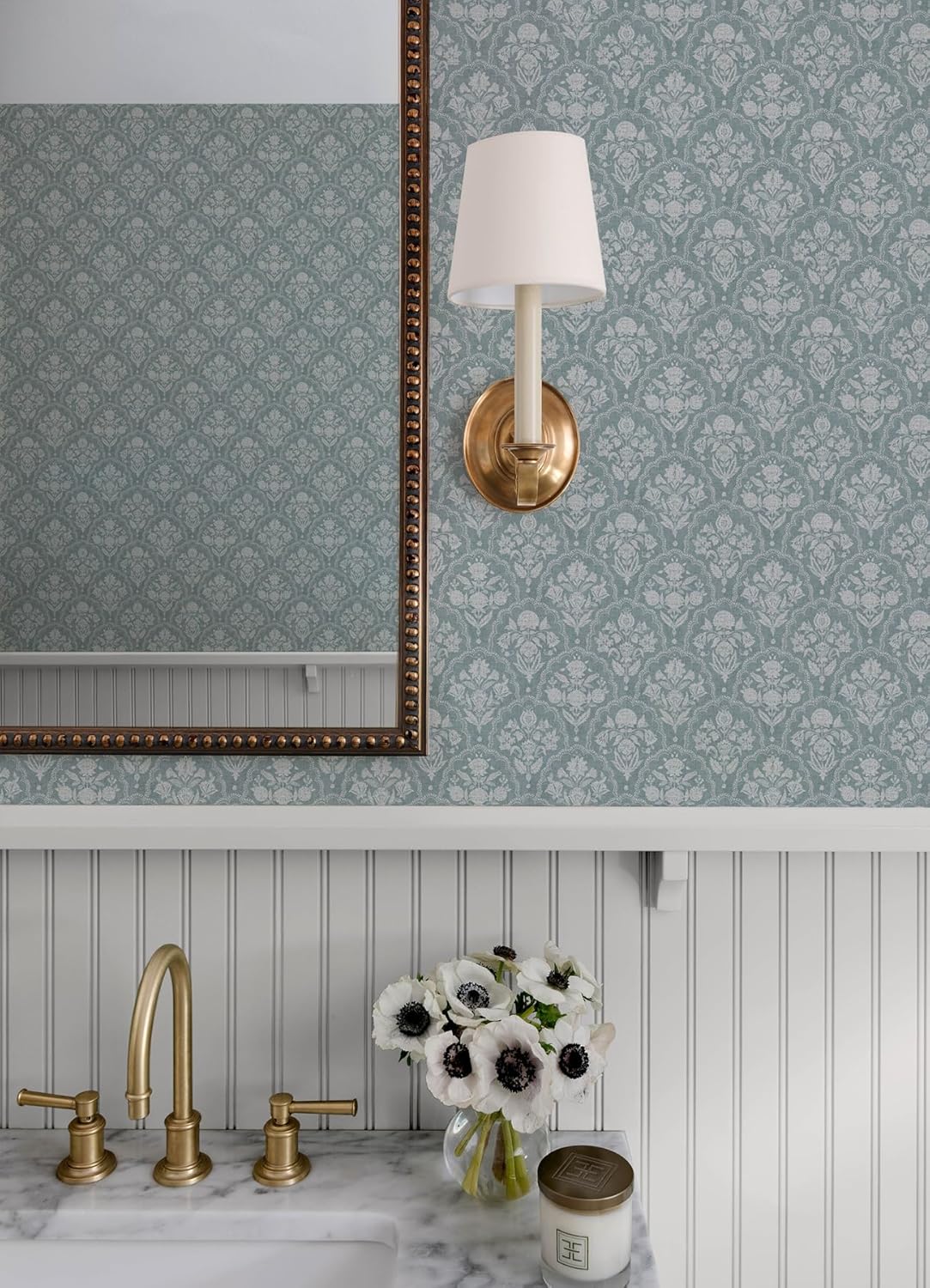 Frances Blue by Erin Gates Fishscale Wallpaper- A-Street Prints AST6351
