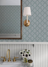 Frances Blue by Erin Gates Fishscale Wallpaper- A-Street Prints AST6351