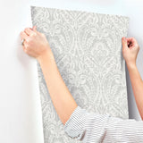 Berkshire Grey by A-Street Prints Damask Wallpaper – A-Street Prints 4147-27381