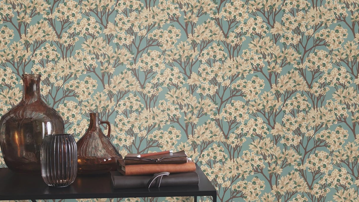 Stickley Sky Blue by Rasch Tree Wallpaper – Brewster Home Fashions RH580013