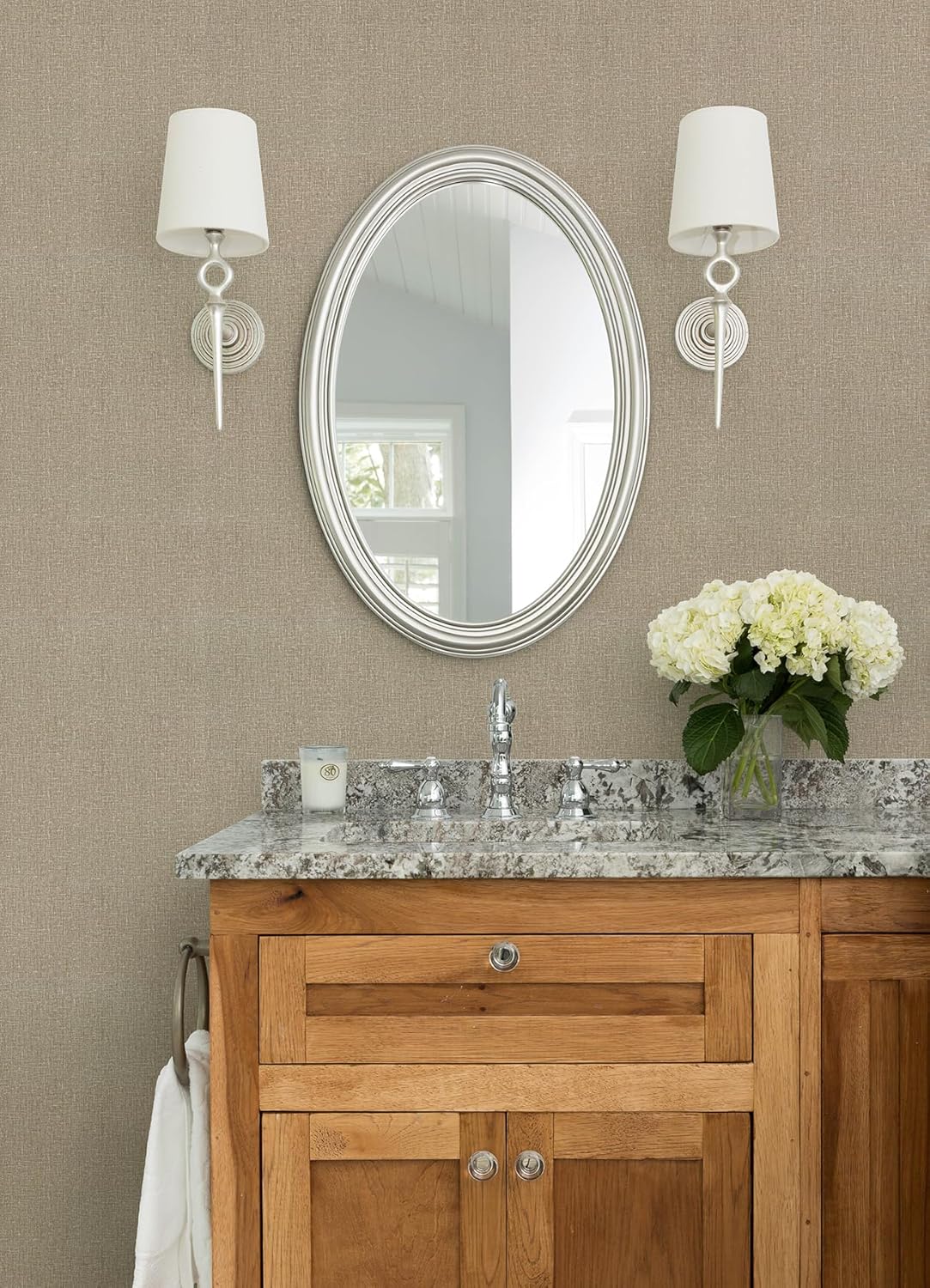 Natural Linen Light Brown by Advantage Textured Wallpaper – Brewster Home Fashions 4168-16619