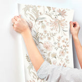 Teonna Light Pink by A-Street Prints Floral Stripe Wallpaper – A-Street Prints 4147-27399