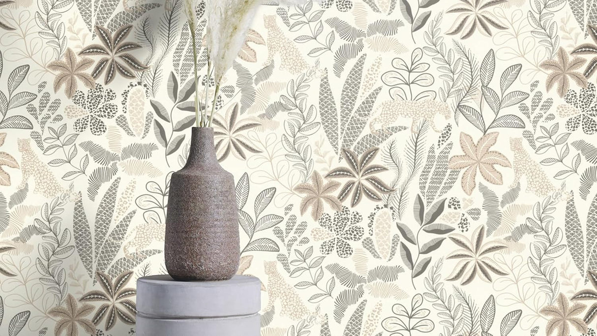 Alani Neutral by Rasch Tropical Wallpaper- Brewster Home Fashions RH792911