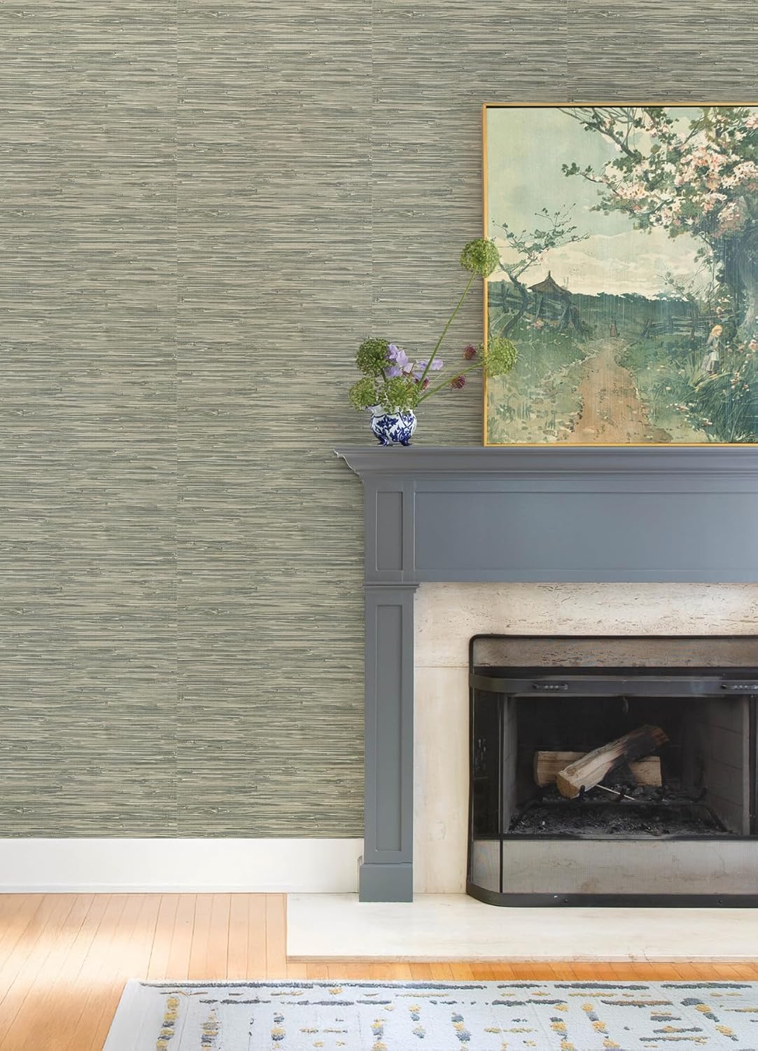 Exhale Moss by A-Street Prints Woven Faux Grasscloth Wallpaper- A-Street Prints 4147-27261