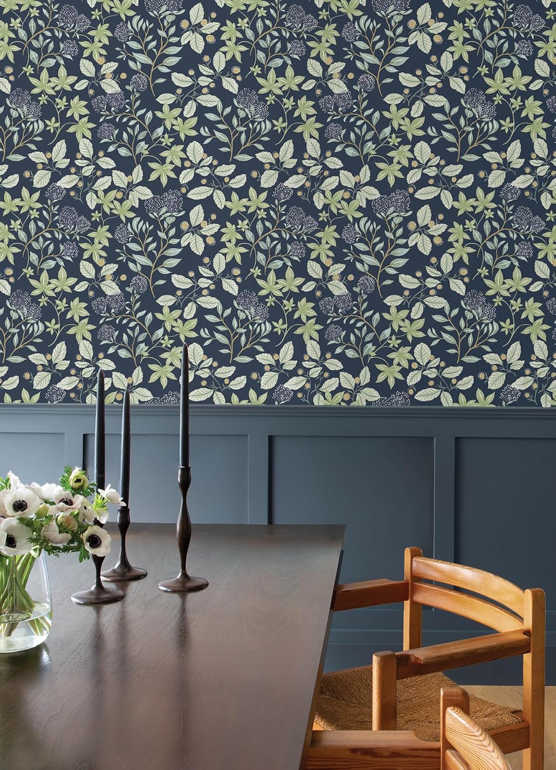 Mildred Indigo by Scott Living Botanical Trail Wallpaper- A-Street Prints 4155-72814
