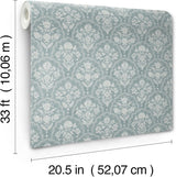 Frances Blue by Erin Gates Fishscale Wallpaper- A-Street Prints AST6351