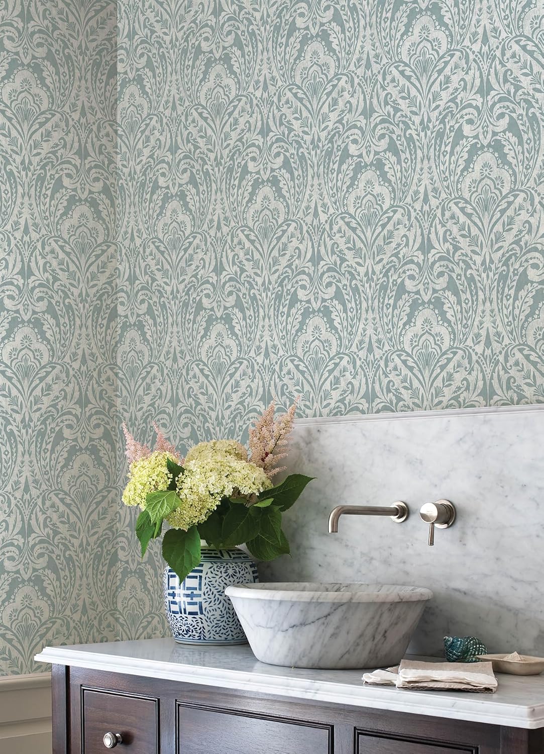 Berkshire Denim by A-Street Prints Damask Wallpaper – A-Street Prints 4147-27380