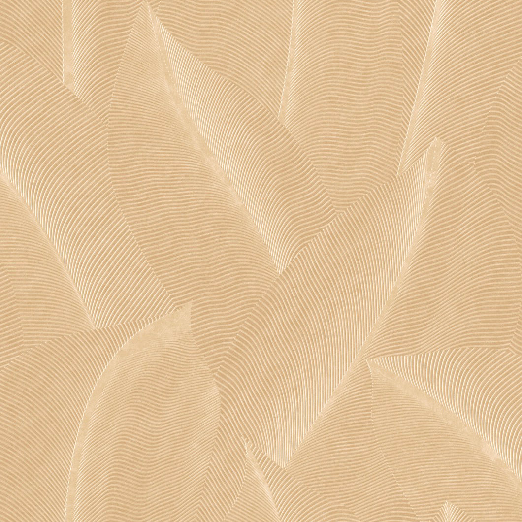Allure Leaf Beige textured leaf pattern wallpaper roll, 20.86 in x 33 ft