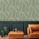 Allure Leaf Moss by Veer Decor Textured Non-Woven Unpasted Wallpaper – Veer Decor 8249-AB2
