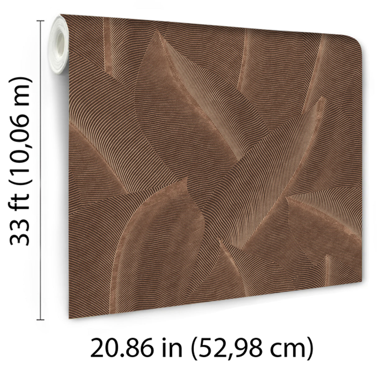 Allure Leaf Brown by — Textured Nature Wallpaper – Veer Decor 8249-AB3