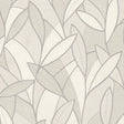 Carved Leaf White embossed modern leaf wallpaper roll and pattern