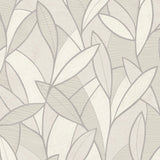 Carved Leaf White embossed modern leaf wallpaper roll and pattern
