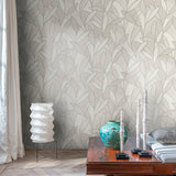 Carved Leaf White by  Whimsical Nature Wallpaper – Veer Decor 8249-AC1