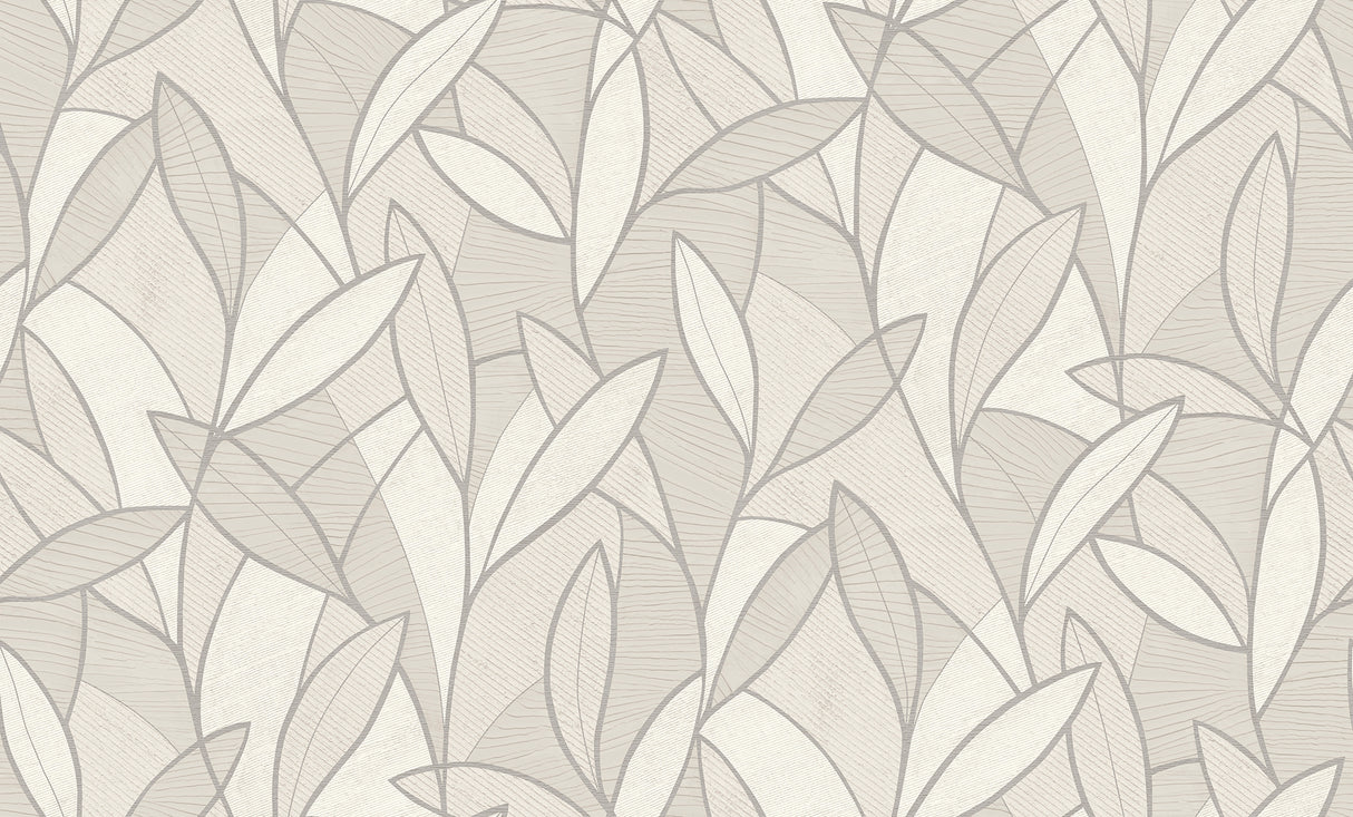 Carved Leaf White by  Whimsical Nature Wallpaper – Veer Decor 8249-AC1