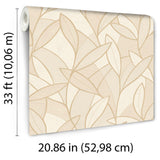 Carved Leaf Beige by Veer Decor Textured Non-Woven Wallpaper – Veer Decor 8249-AC2