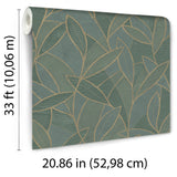 Carved Leaf Dark Moss by Veer Decor Nature Wallpaper – Veer Decor 8249-AC4