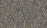 Carved Leaf Graphite by Veer Decor Embossed Metallic Nature Wallpaper – Veer Decor 8249-AC5
