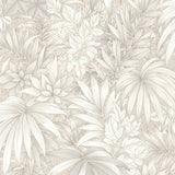 Allure Jungle White tropical foliage textured wallpaper roll