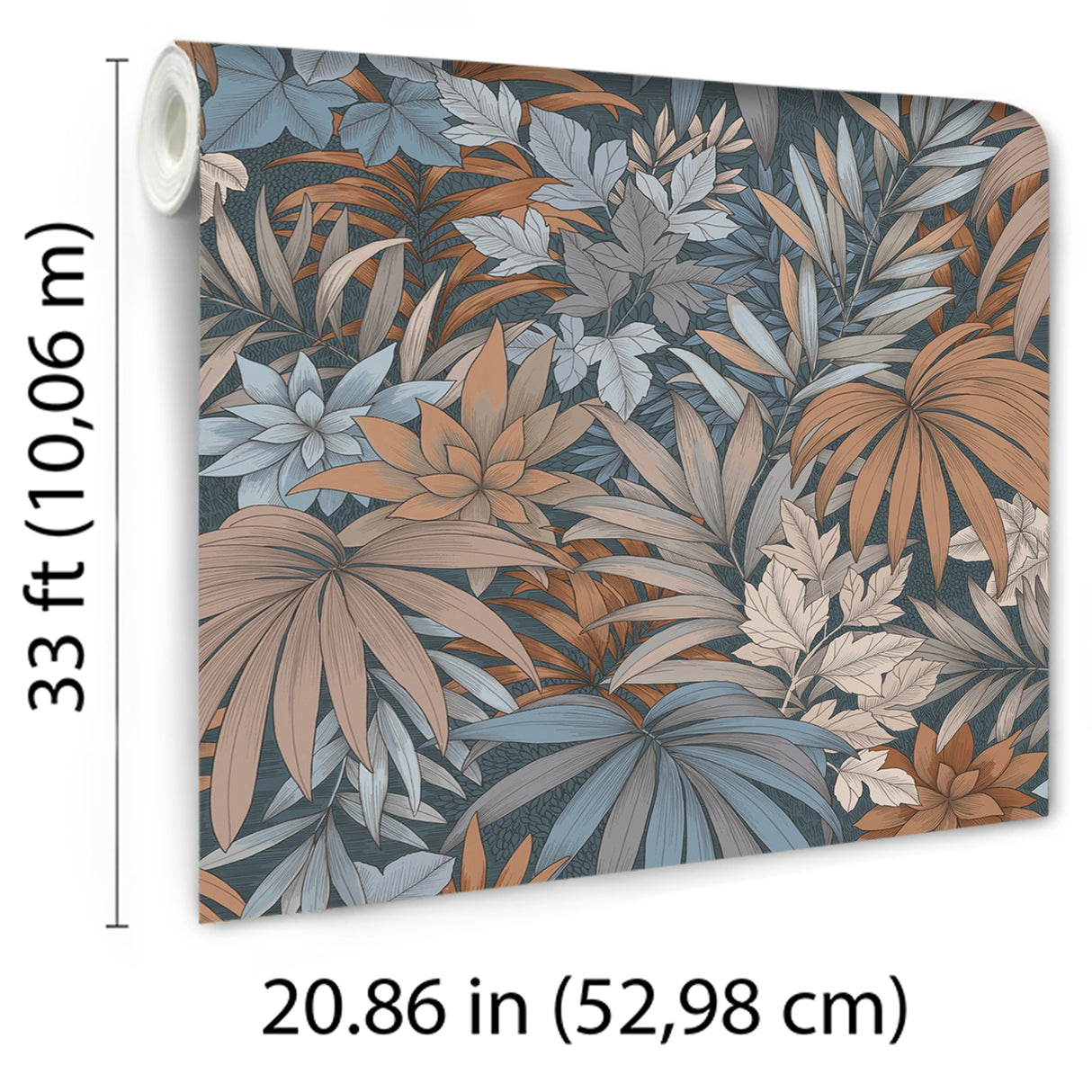 Allure Jungle Dark Blue by Veer Decor Tropical Wallpaper – Veer Decor 8249-AD2