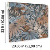 Allure Jungle Dark Blue by Veer Decor Tropical Wallpaper – Veer Decor 8249-AD2