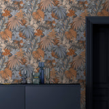 Allure Jungle Dark Blue by Veer Decor Tropical Wallpaper – Veer Decor 8249-AD2