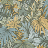 Allure Jungle Dark Moss Tropical Wallpaper roll and pattern view