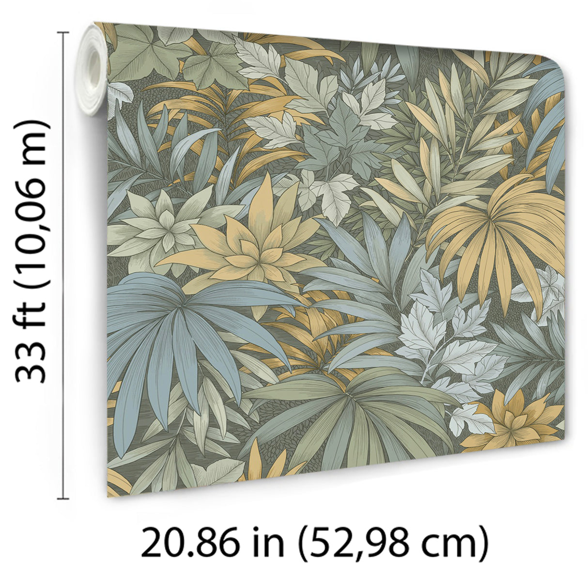 Allure Jungle Dark Moss by Veer Decor Tropical Wallpaper – Veer Decor 8249-AD3