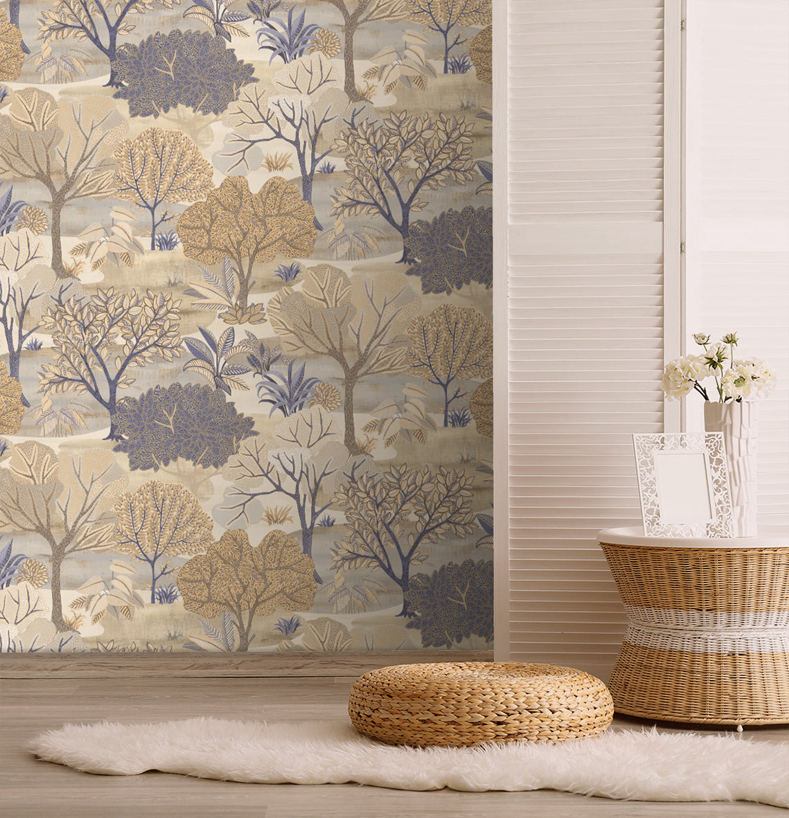 Allure Forest Beige by Veer Decor Nature Wallpaper – Veer Decor 8249-AE1