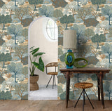 Allure Forest Blue by Veer Decor Nature Wallpaper – 8249-AE3