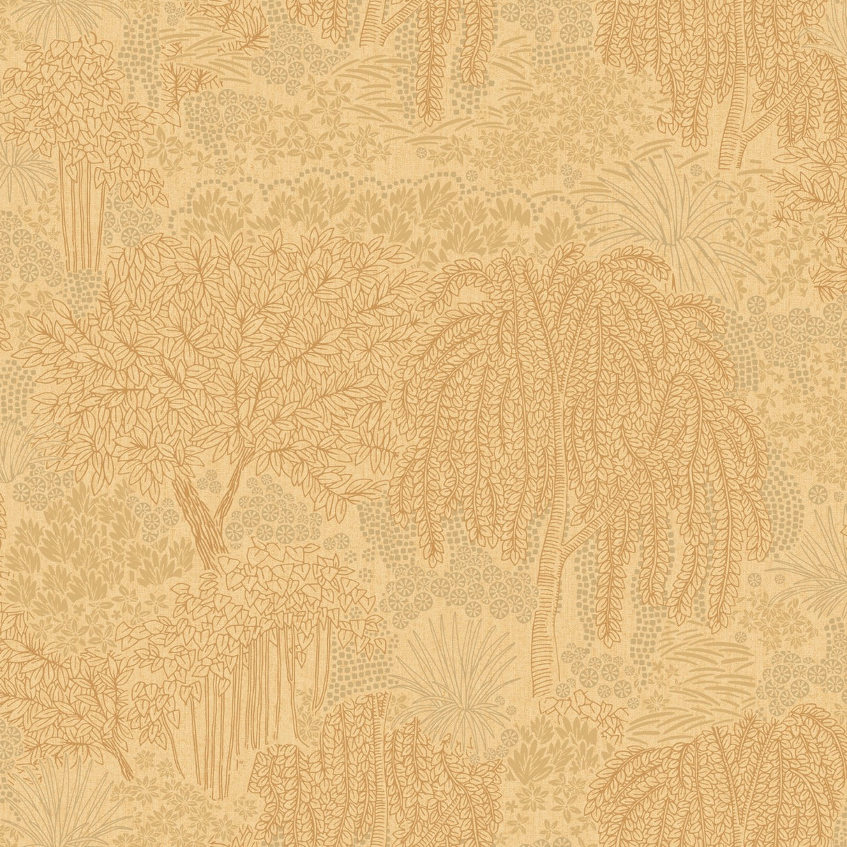 Willow Whisper Corn yellow botanical willow tree textured wallpaper roll by Veer Decor