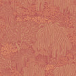 Willow Whisper Wine wallpaper roll showing botanical willow pattern in red with metallic highlights