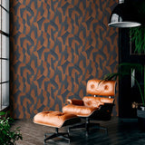 Sculpted Motion Dark Blue by Veer Decor Abstract Wallpaper – Veer Decor 8249-AG3