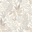 Allure Foliage White botanical wallpaper roll and room scene