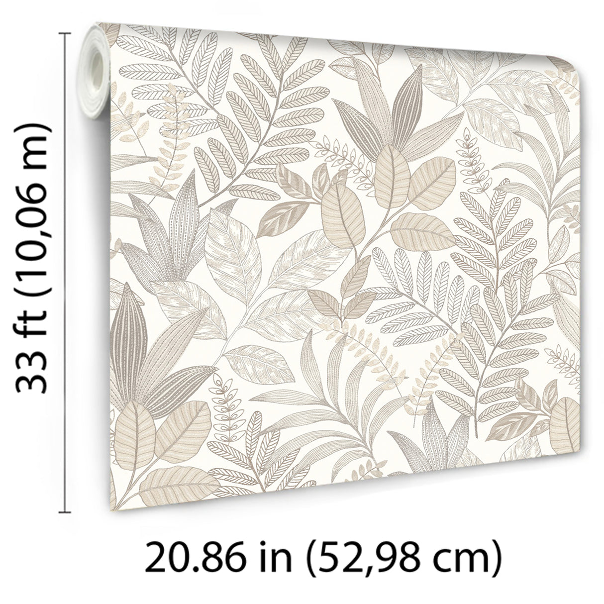 Allure Foliage White by Veer Decor Botanical Wallpaper – Veer Decor 8249-AI1