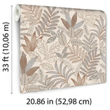 Allure Foliage Taupe by Veer Decor Botanical Wallpaper – Veer Decor 8249-AI3