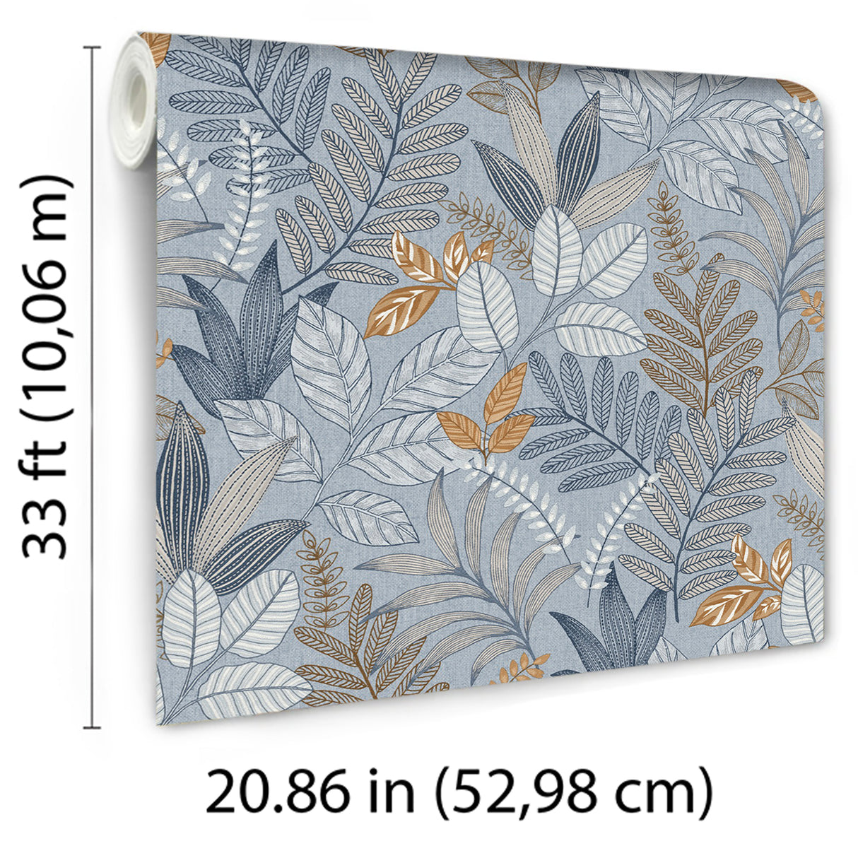 Allure Foliage Blue by  Whimsical Botanical Wallpaper – Veer Decor 8249-AI4
