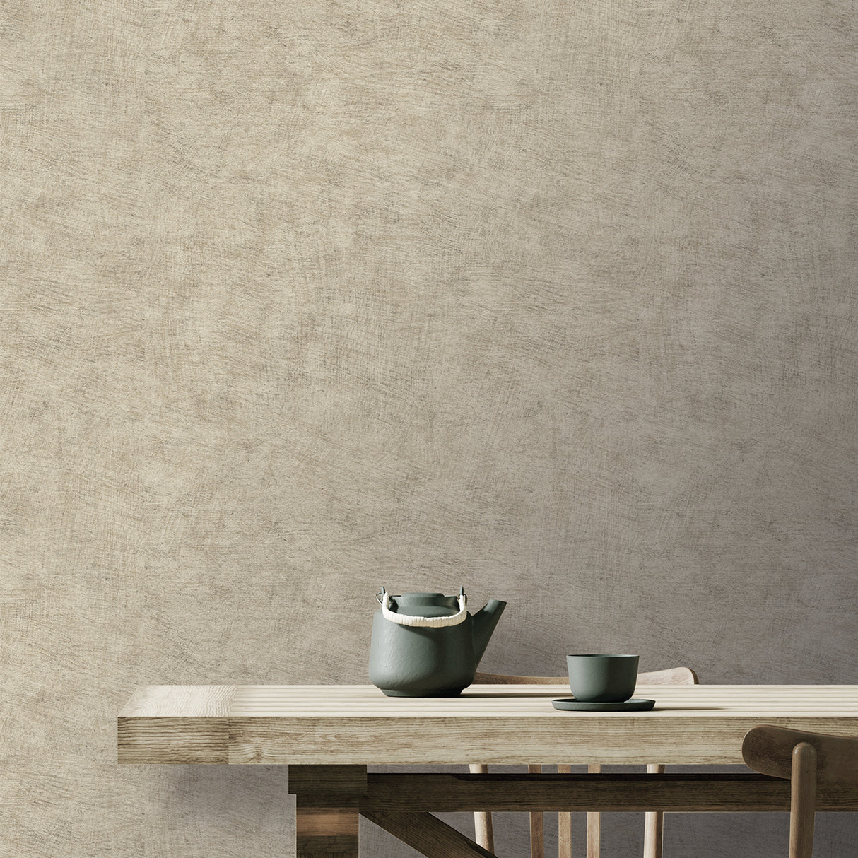 Pampas Plain Brushed Texture Taupe by Veer Decor Textured Wallpaper – 8250-AA7