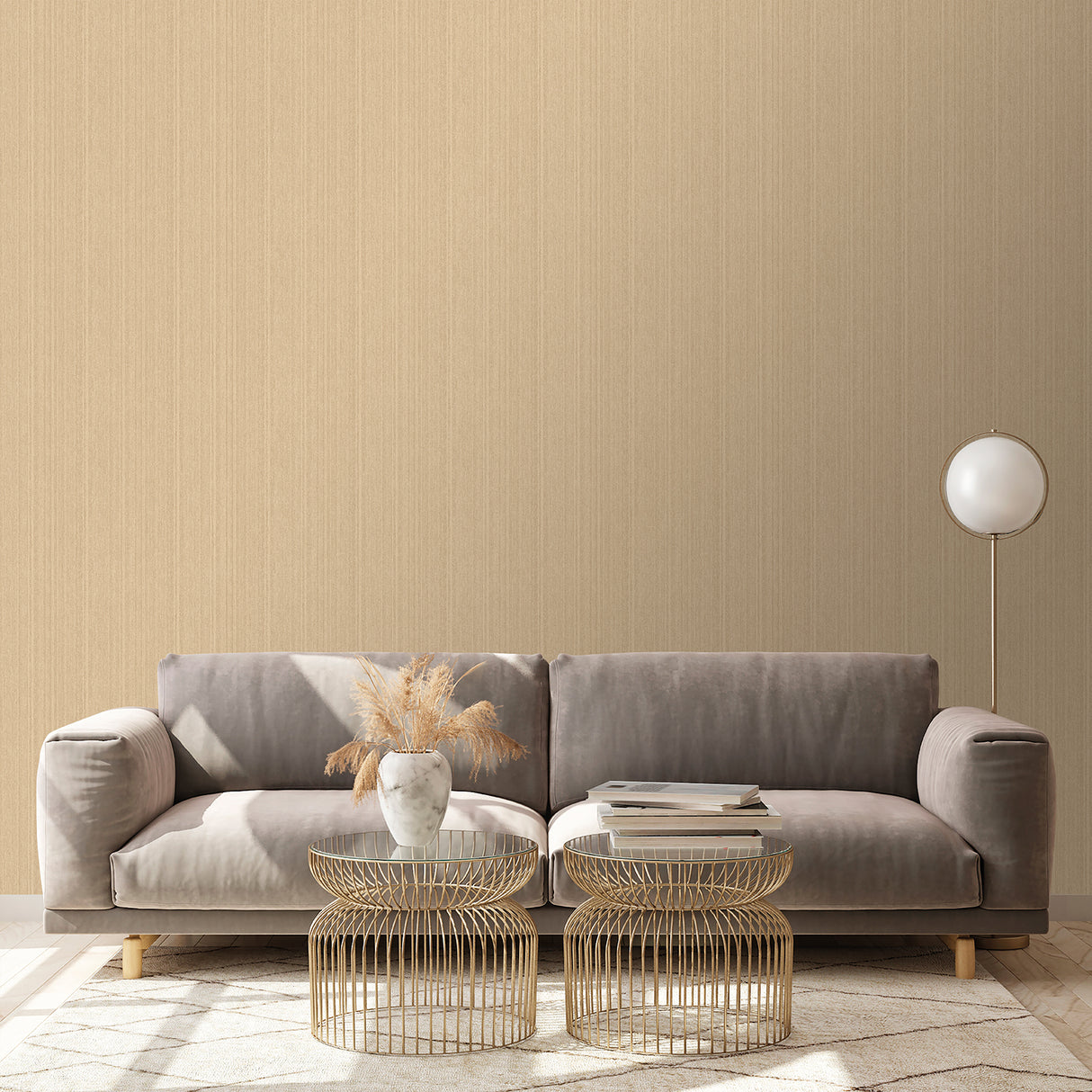 Rope Plain Texture Warm Sand by Veer Decor Textured Wallpaper – Veer Decor 8250-AB4