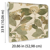 Castanum Bloom Cream Green by Veer Decor Floral Wallpaper – 8250-AC1