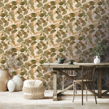 Castanum Bloom Apricot Orange by Veer Decor Floral Wallpaper – Veer Decor 8250-AC2
