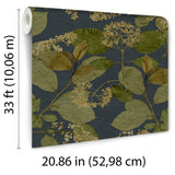 Castanum Bloom Midnight Blue by Veer Decor Floral Wallpaper – Veer Decor 8250-AC4