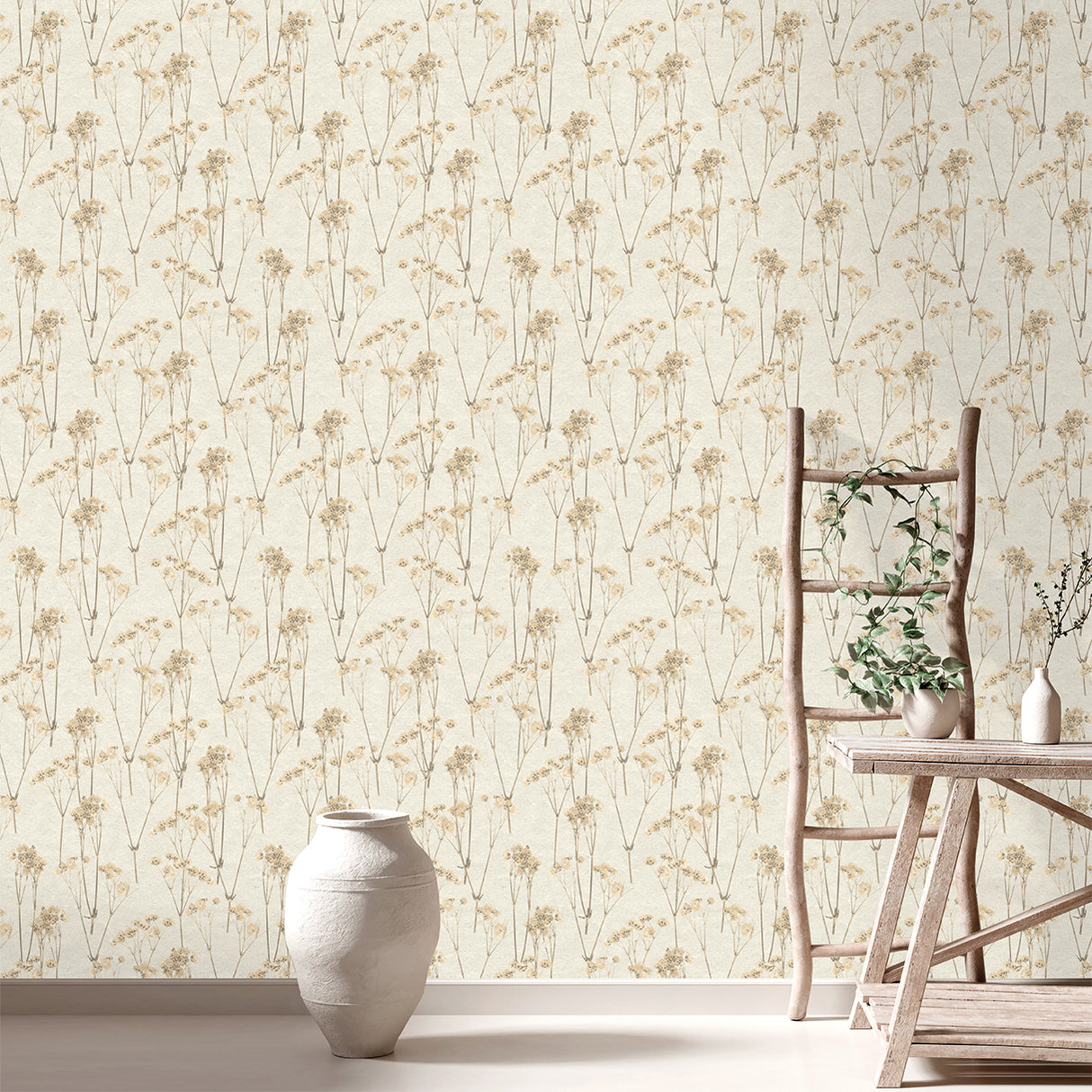 Spry Flower Cream by Veer Decor Floral Wallpaper – 8250-AD1