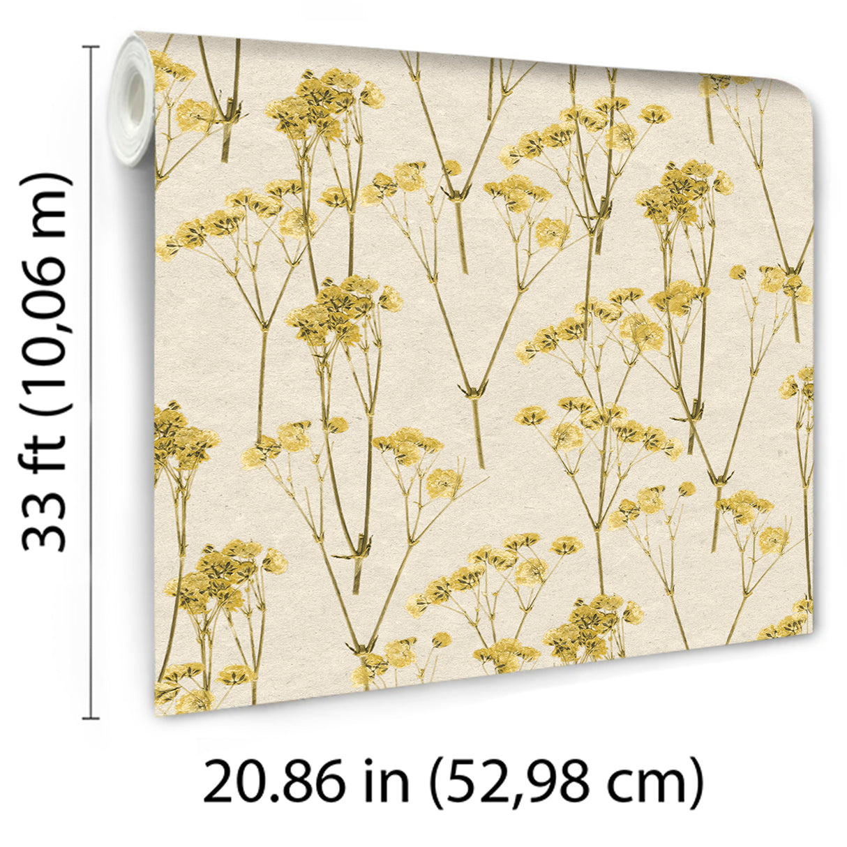 Spry Flower Sunset Yellow by Veer Decor Floral Wallpaper – Veer Decor 8250-AD3
