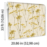 Spry Flower Sunset Yellow by Veer Decor Floral Wallpaper – Veer Decor 8250-AD3