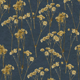 Spry Flower Midnight Navy Wallpaper roll with delicate floral pattern on navy background