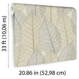 Leaf Lace Blue Beige by Veer Decor Nature Wallpaper – Veer Decor 8250-AE2