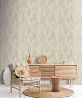 Leaf Lace Blue Beige by Veer Decor Nature Wallpaper – Veer Decor 8250-AE2