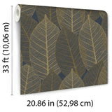 Leaf Lace Midnight Blue by Veer Decor Botanical Wallpaper – Veer Decor 8250-AE3