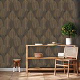 Leaf Lace Midnight Blue by Veer Decor Botanical Wallpaper – Veer Decor 8250-AE3