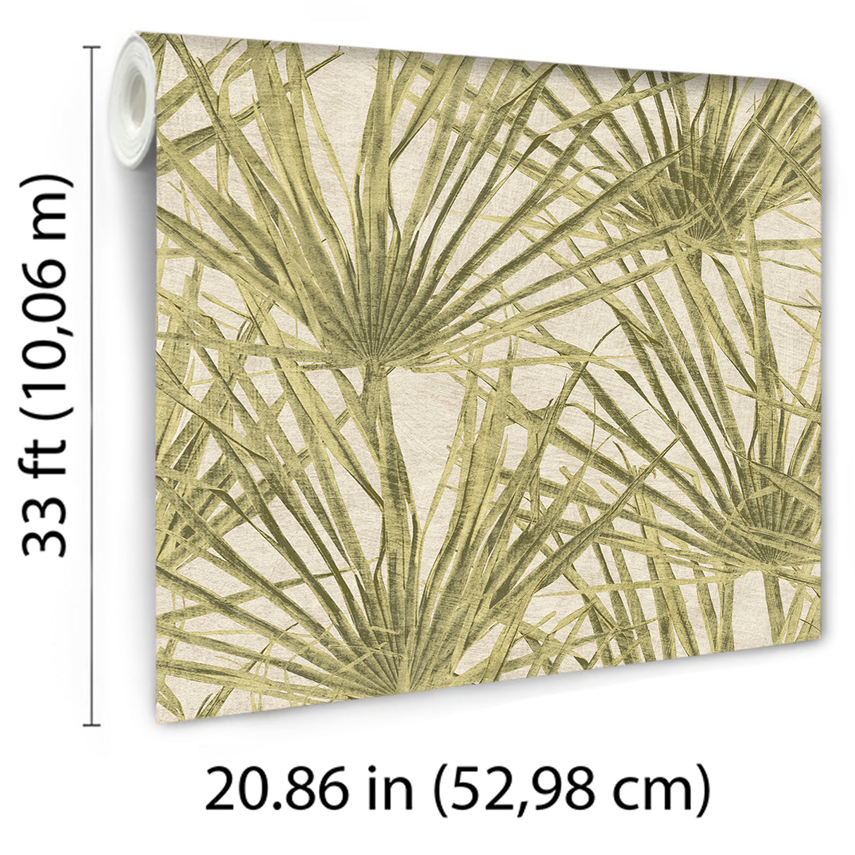 Palm Dusty Yellow by Veer Decor Tropical Wallpaper – Veer Decor 8250-AF2